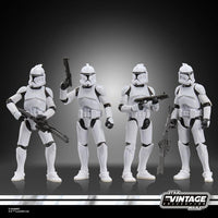 Hasbro- “Star Wars: The Vintage Collection” Phase I (1) Clone Troopers 3.75” Poseable Action Figure 4-Pack [New/Sealed]
