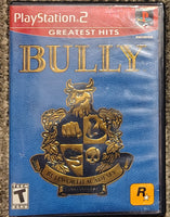 Playstation 2 - BULLY [CIB, NO MAP, GREATEST HITS, MOISTURE DAMAGE ON INSIDE OF COVERART, BLACK LABEL DISC]
