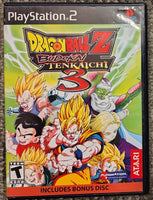 Playstation 2 - Dragonball Z Budokai Tenkaichi 3 [NO BONUS DISC, INCLUDES MANUAL, BACK COVERART HAS MOISTURE DAMAGE]
