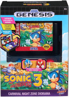 Sega Genesis “Sonic the Hedgehog 3” Cartridge and Carnival Night Zone Diorama Display w/ Figures
