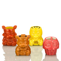 Geeki Tikis- FNAF “Five Nights At Freddy’s” Freddy, Foxy, Chica, & Mr. Cupcake Hand Painted Ceramic Mini Muglets (4-Pack) [New/Sealed]
