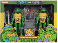 NECA- TMNT “Teenage Mutant Ninja Turtles” Leonardo and Donatello (Cartoon Ver. 2-Pack) Poseable Action Figures [New/Sealed]
