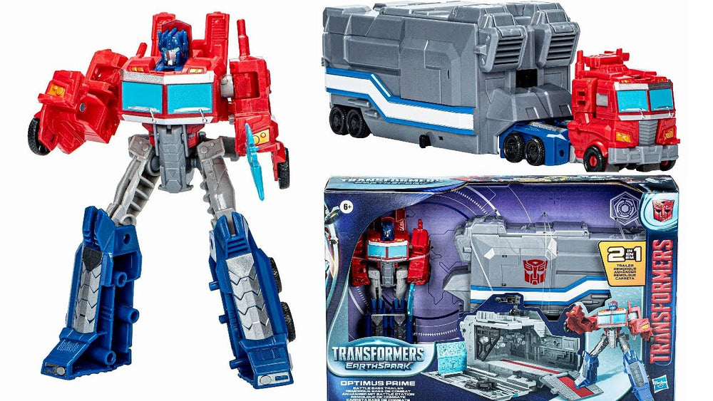 Transformers Earthspark Warrior Class Optimus Prime Battle Trailer