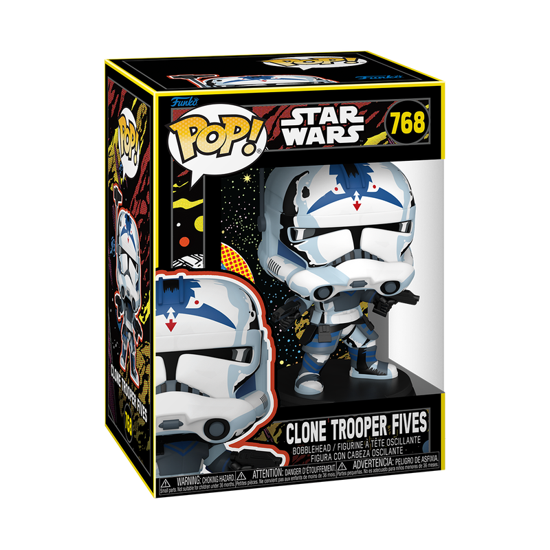 Funko Pop!- “Star Wars” Clone Trooper Fives (BlackLight) #768