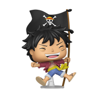 Funko Pop!- “One Piece” Monkey D. Luffy (w/ Pirate Flag) [Entertainment Earth/Funko Shop Exclusive] Vinyl Figure #2214
