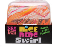Needoh- 100% Authentic Needoh “Nice Berg Swirl” Oraange, Yellow, & Pink Nice Berg Swirl (Super Solid Squish!) Stress Relief/Fidget Toy [New/Sealed]
