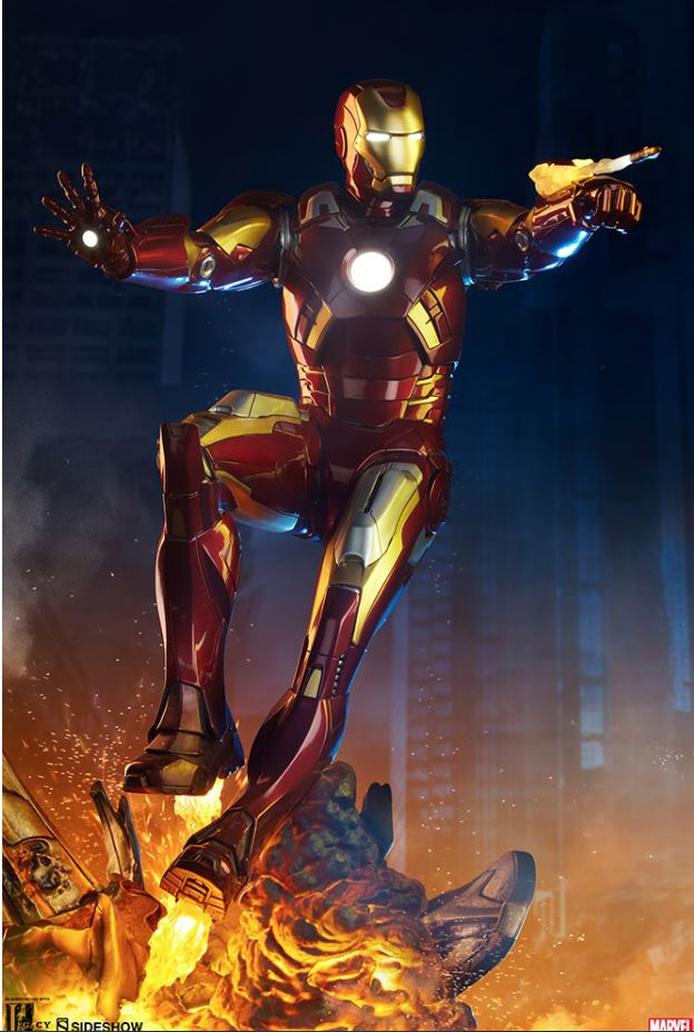 MAQUETTE BY SIDESHOW IRON MAN MARK VII LIGHT UP STATUE