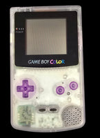 NINTENDO GAMEBOY COLOR CONSOLE - TRANSLUCENT CLEAR W/ PURPLE BUTTONS
