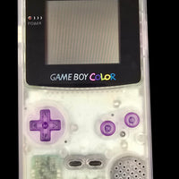 NINTENDO GAMEBOY COLOR CONSOLE - TRANSLUCENT CLEAR W/ PURPLE BUTTONS