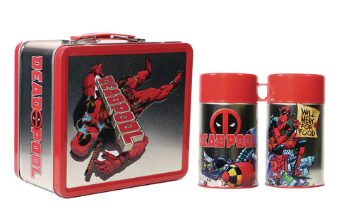 TIN TITANS DEADPOOL LUNCHBOX + BEVERAGE CONTAINER