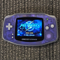 NINTENDO GAMEBOY ADVANCE CONSOLE - BACKLIT IPS SCREEN (TRANSLUCENT PURPLE) GBA *AMAZING CONDITION*
