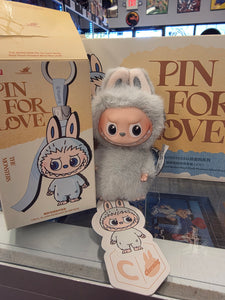 OFFICIAL/AUTHENTIC LABUBU BY POPMART PIN FOR LOVE - LETTER "C" (1 OPENED BOX, 1 CARD, 1 LABUBU)