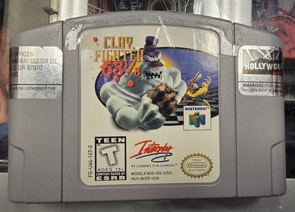 N64 - CLAY FIGHTER 63 1/3 [CART ONLY] {HOLLYWOOD VIDEO}