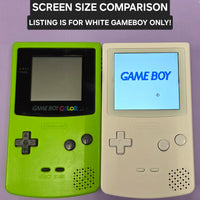 NINTENDO GAMEBOY COLOR CONSOLE - MODDED WITH FUNNY PLAYING IPS LARGE SCREEN AND USB-C CHARGING PORT - WHITE