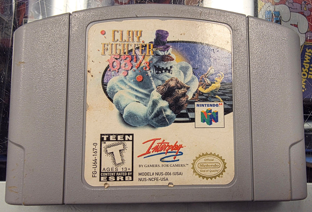 N64 - CLAY FIGHTER 63 1/3 [CART ONLY] {FADED LABEL}