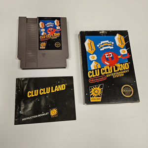 NES - Clu Clu Land {CIB} (Matte Sticker Seal, 5 Screw)