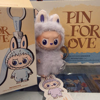 OFFICIAL/AUTHENTIC LABUBU BY POPMART PIN FOR LOVE - LETTER "E" (1 OPENED BOX, 1 CARD, 1 LABUBU)