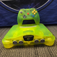 Nintendo 64 Console Extreme Green Translucent *Custom Region Free* w/ Retro Fighters Controller
