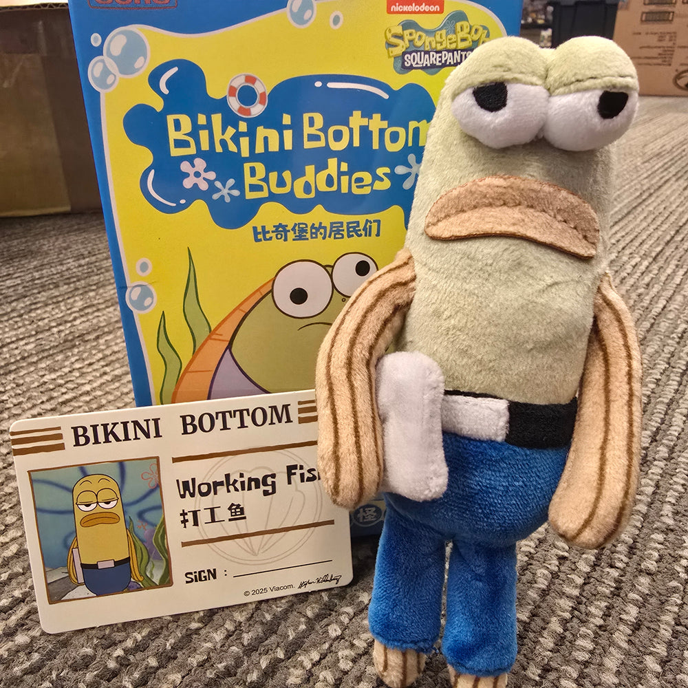 OFFICIAL/AUTHENTIC GONG X SPONGEBOB SQUAREPANTS BY POPMART BIKINI BOTTOM BUDDIES: WORKING FISH (1 OPENED BOX)