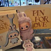OFFICIAL/AUTHENTIC LABUBU BY POPMART PIN FOR LOVE - LETTER "M" (1 OPENED BOX, 1 CARD, 1 LABUBU)