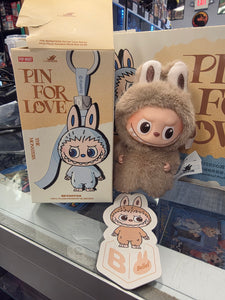 OFFICIAL/AUTHENTIC LABUBU BY POPMART PIN FOR LOVE - LETTER "B" (1 OPENED BOX, 1 CARD, 1 LABUBU)
