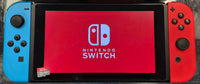 NINTENDO SWITCH CONSOLE (MODEL 2) W/ RED & BLUE JOYCONS & BLACK CASE
