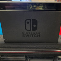 NINTENDO SWITCH CONSOLE (MODEL 2) W/ RED & BLUE JOYCONS & BLACK CASE