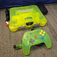 Nintendo 64 Console Extreme Green Translucent *Custom Region Free* w/ Retro Fighters Controller

