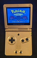 NINTENDO GBA SP CONSOLE IPS MODDED - GOLD ZELDA MAJORA'S MASK
