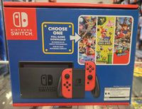 NINTENDO SWITCH CONSOLE - MARIO CHOOSE ONE BUNDLE (NO CODE) [CIB] W/ GAME CASE
