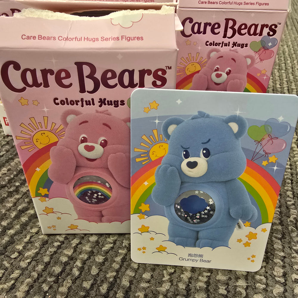 OFFICIAL/AUTHENTIC CARE BEARS BY POPMART COLORFUL HUGS: GRUMPY BEAR (1 OPENED BOX)