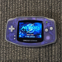 NINTENDO GAMEBOY ADVANCE CONSOLE - BACKLIT IPS SCREEN (TRANSLUCENT PURPLE) GBA *AMAZING CONDITION*
