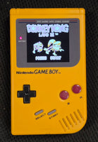 NINTENDO GAMEBOY DMG CONSOLE - YELLOW MODDED W/ BACKLIT IPS SCREEN
