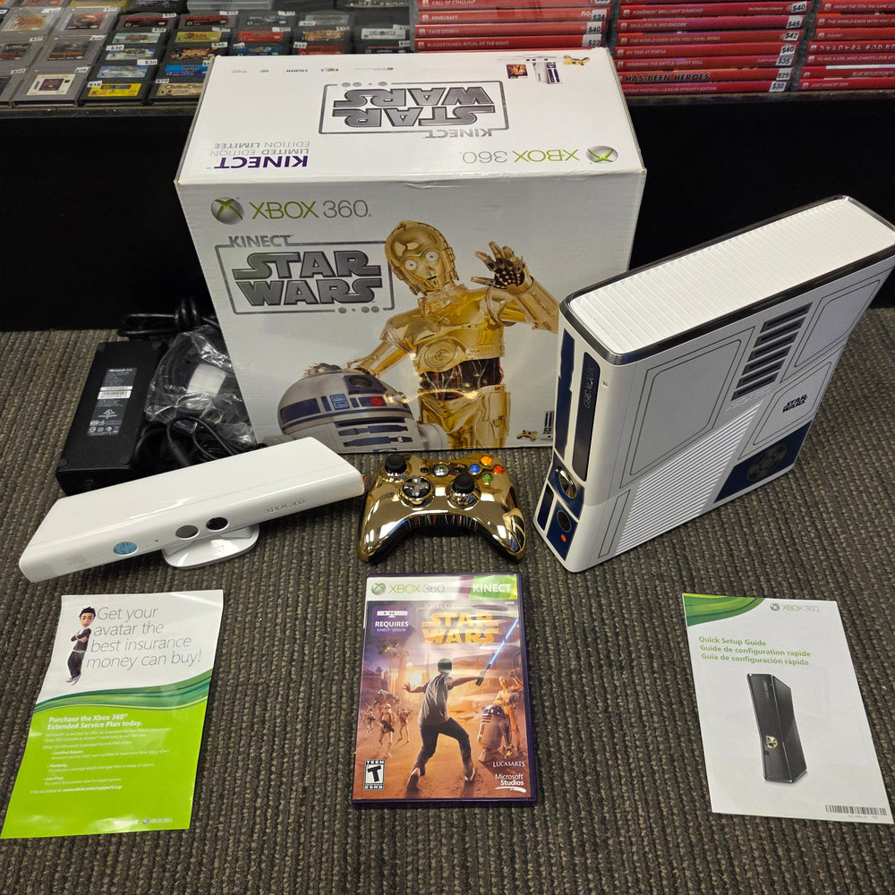 Xbox 360 Star Wars Limited Edition R2D2 Slim Console - *LIKE NEW CONDITION* (Still In Bags!)