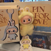 OFFICIAL/AUTHENTIC LABUBU BY POPMART PIN FOR LOVE - LETTER "F" (1 OPENED BOX, 1 CARD, 1 LABUBU)