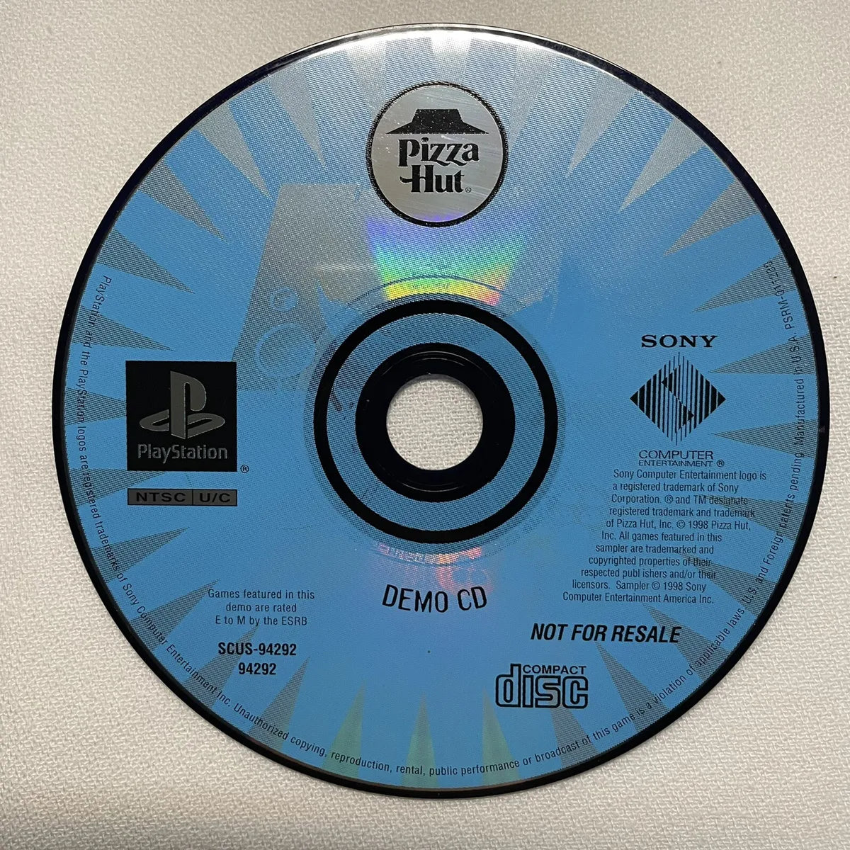 PLAYSTATION - PIZZA HUT DEMO CD {LOOSE} | Steel Collectibles LLC.