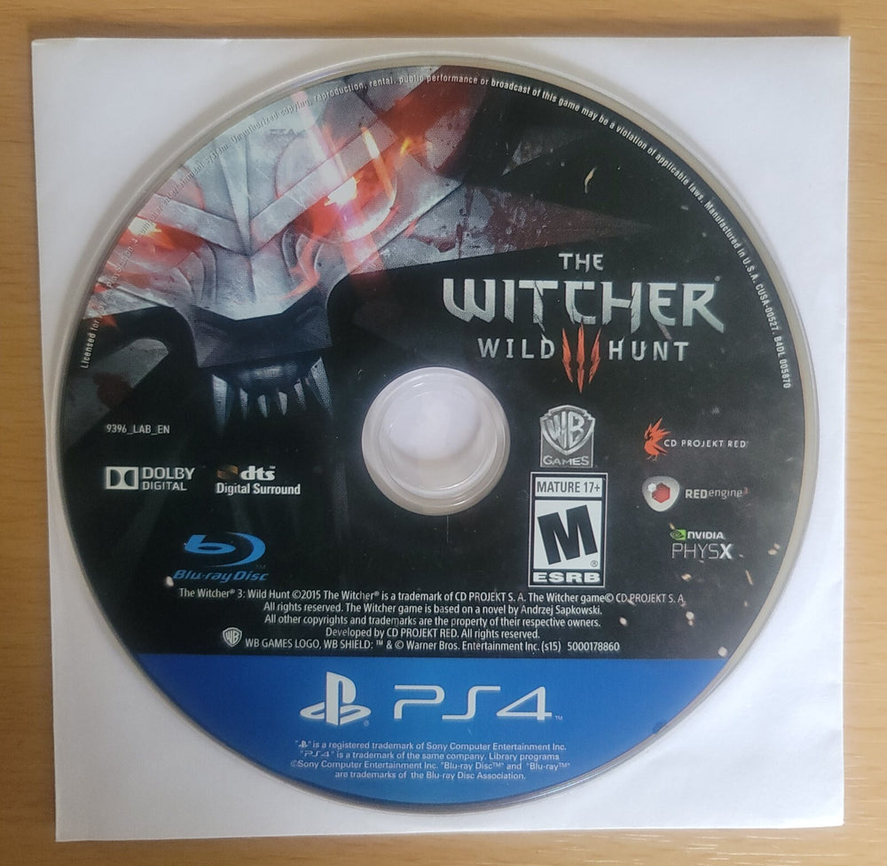 PS4 - THE WITCHER III: WILD HUNT [DISC ONLY]
