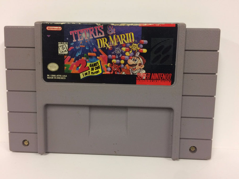 SNES - Tetris & Dr. Mario  [OK CONDITION/MODERATE COSMETIC DAMAGE]