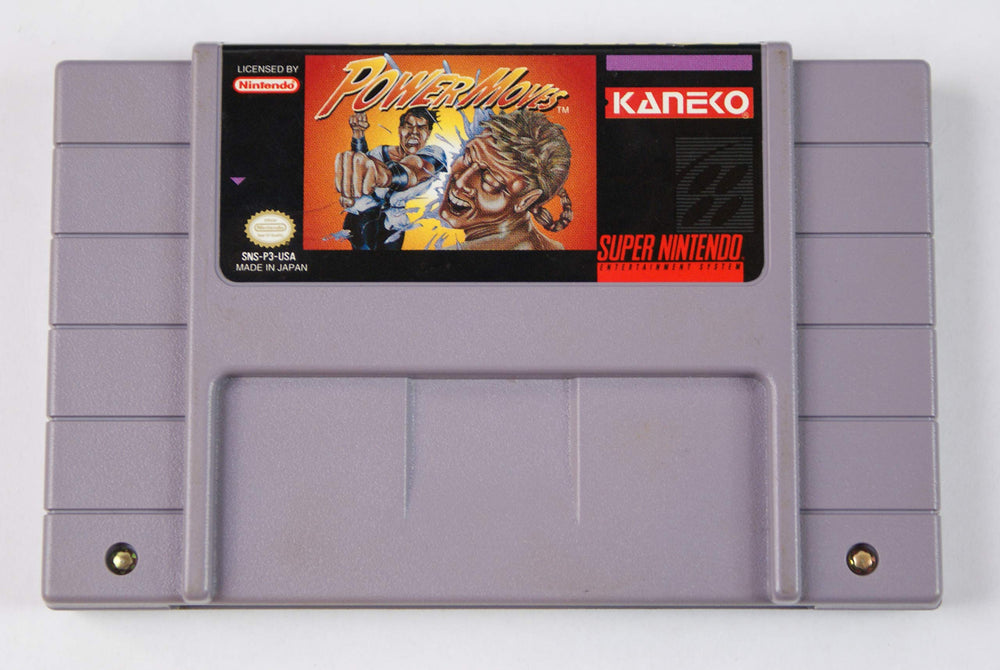 SNES - Power Moves {VIDEO STORE STICKER ON SIDE OF CART/BACK LABEL}