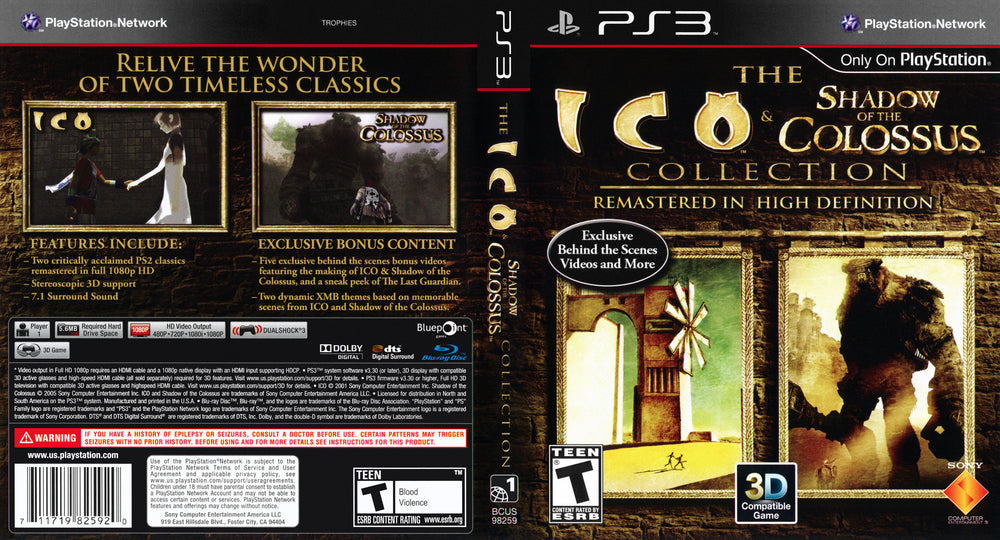 PS3 - The Ico & Shadow of the Colossus Collection {CIB}