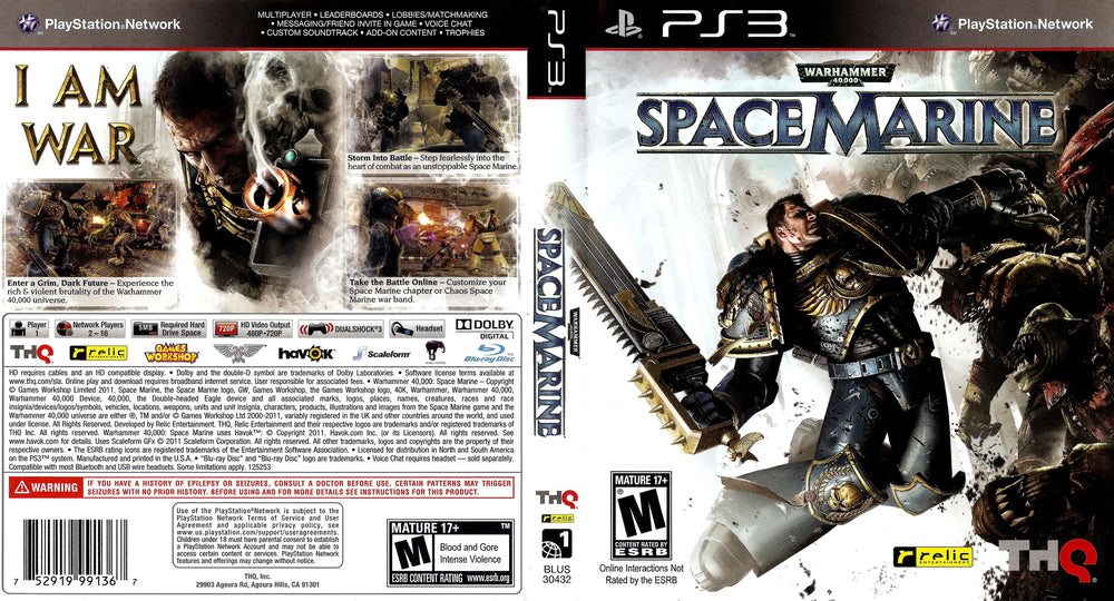 PS3 - Warhammer 40K Space Marine {CIB}