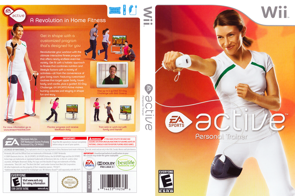 Wii Active Personal Trainer Package Game Disc Leg Strap Resistance Band!