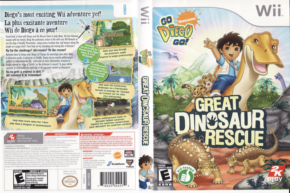 Wii - Go Diego Go Great Dinosaur Rescue {NO MANUAL}