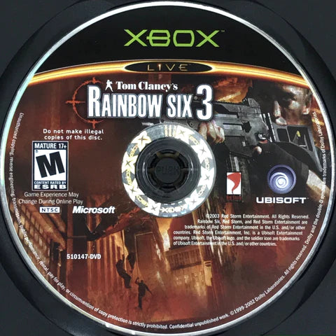 Jeu Xbox - Tom Clancy's Rainbow Six 3 - Version PAL - Classification 16+