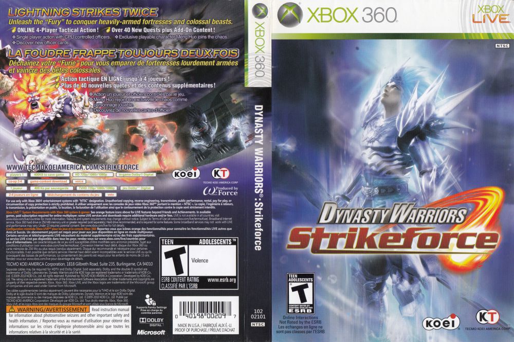 Xbox 360 - Dynasty Warriors Strikeforce [NO MANUAL]