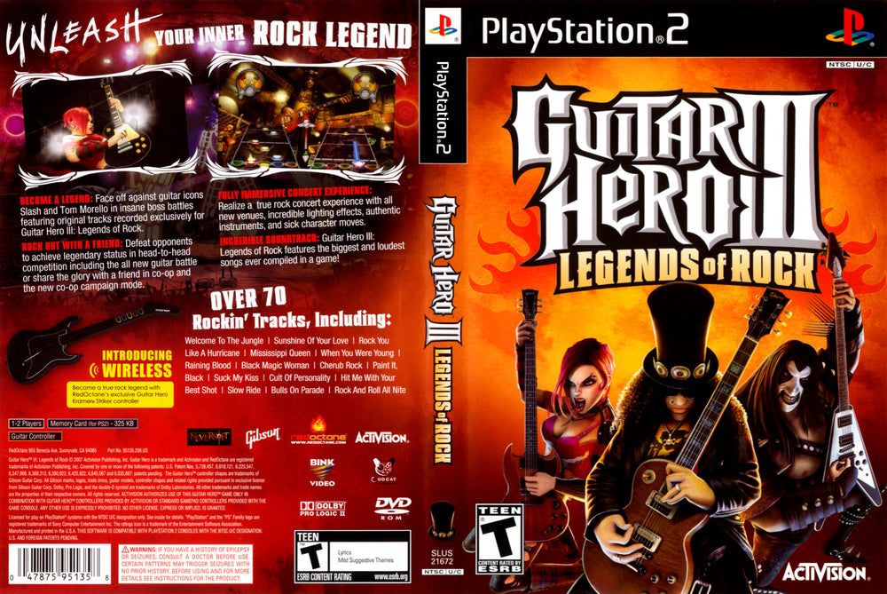 Playstation 2 - Guitar Hero 3 Legends of Rock