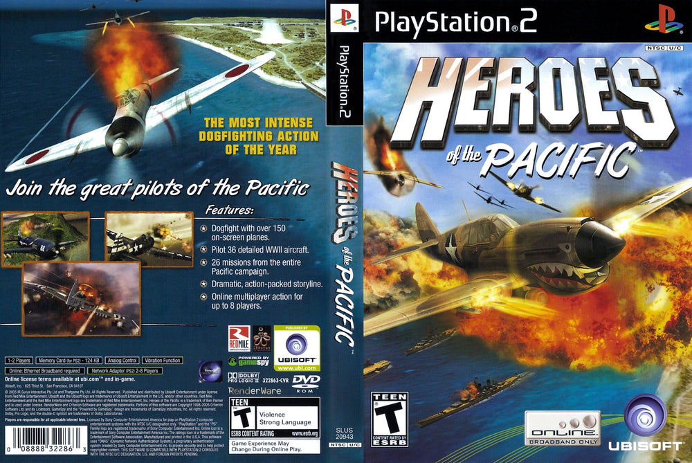 Playstation 2 - Heroes of the Pacific {NO MANUAL}