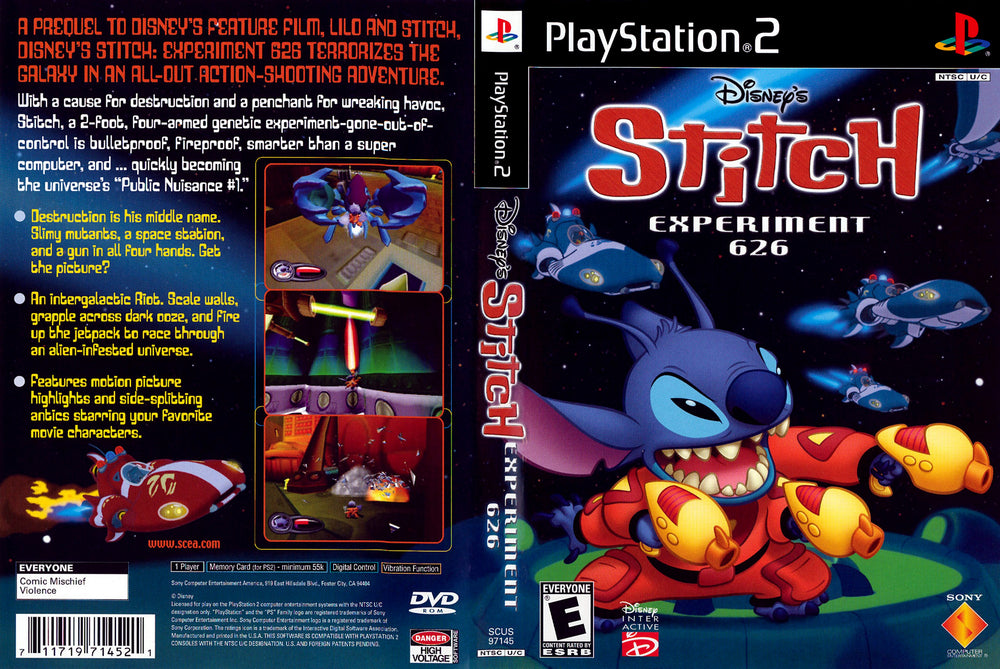 Playstation 2 - Disney's Stitch Experiment 626 {NO MANUAL}
