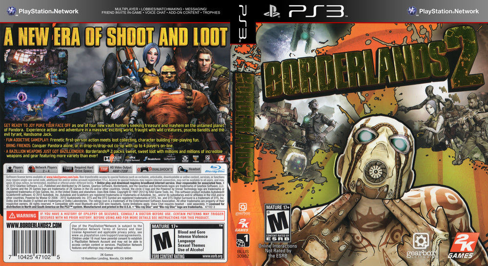 N415 JEU COMPLET PAL FR PLAYSTATION 3 / PS3 FR : BORDERLANDS 2 @ FULL SET N415 JEU COMPLET PAL FR PLAYSTATION 3 / PS3 FR : BORDERLANDS 2 @ FULL SET