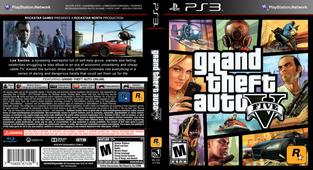 Grand Theft Auto V Gta 5 [Sony PlayStation 3 2013] Ps3 **Brand New** Sealed  NIB!,  in 2023